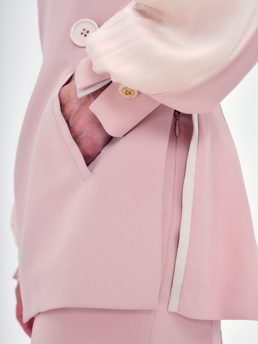 The DAY Jacket — wool crepe — Cameo Pink / silk — Ballet Silk