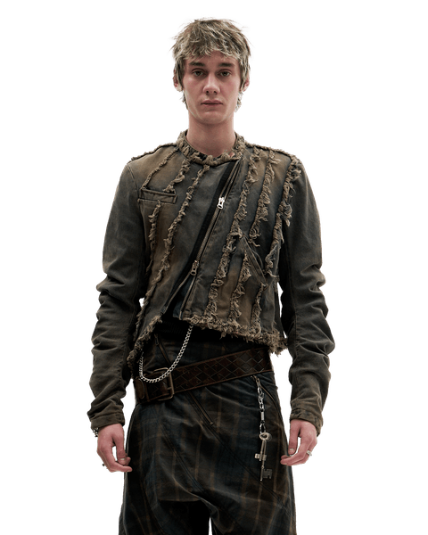 DISTRESSED DENIM WASH JACKET