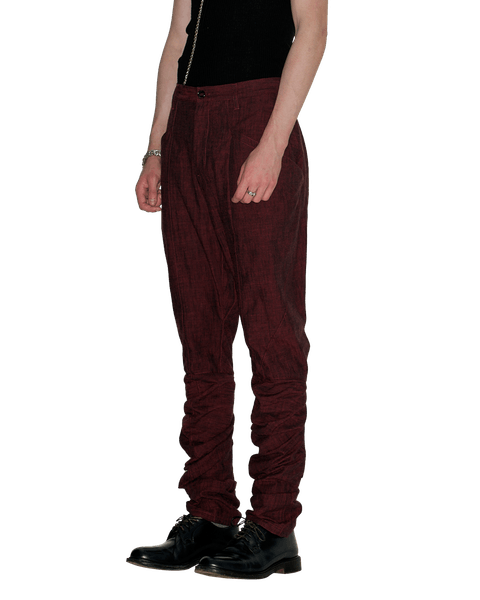 DARK RED SLIM TROUSERS