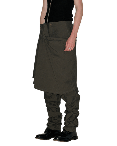 SLIM TROUSERS WITH DRAPED SKIRT