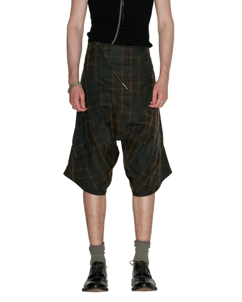 WAXED TARTAN SHORTS