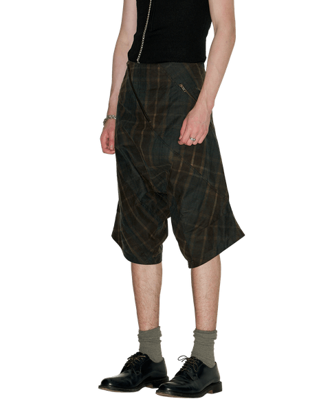 WAXED TARTAN SHORTS